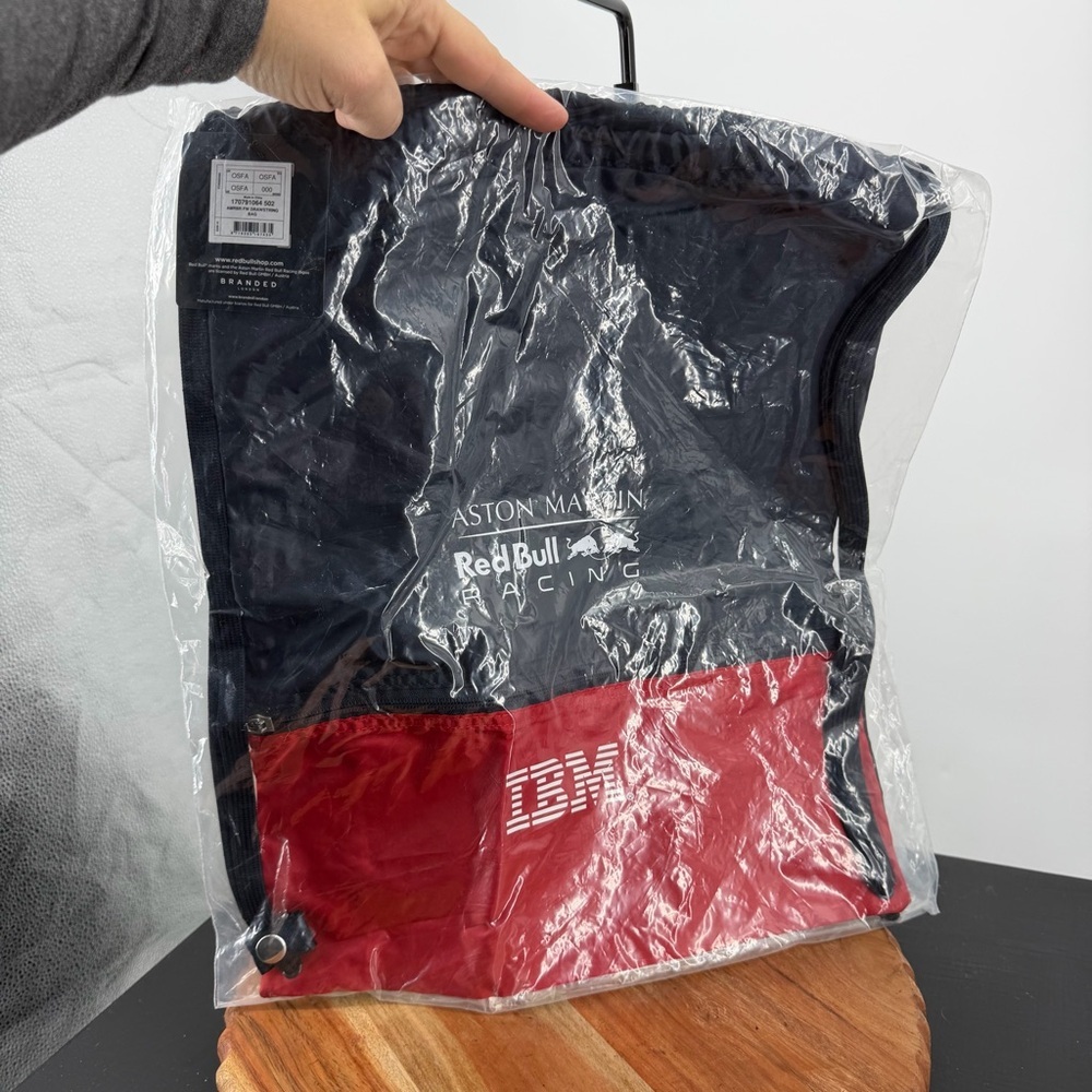 Aston Martin IBM Red Bull Racing F1 Team Gym Pool Drawstring Bag blue red